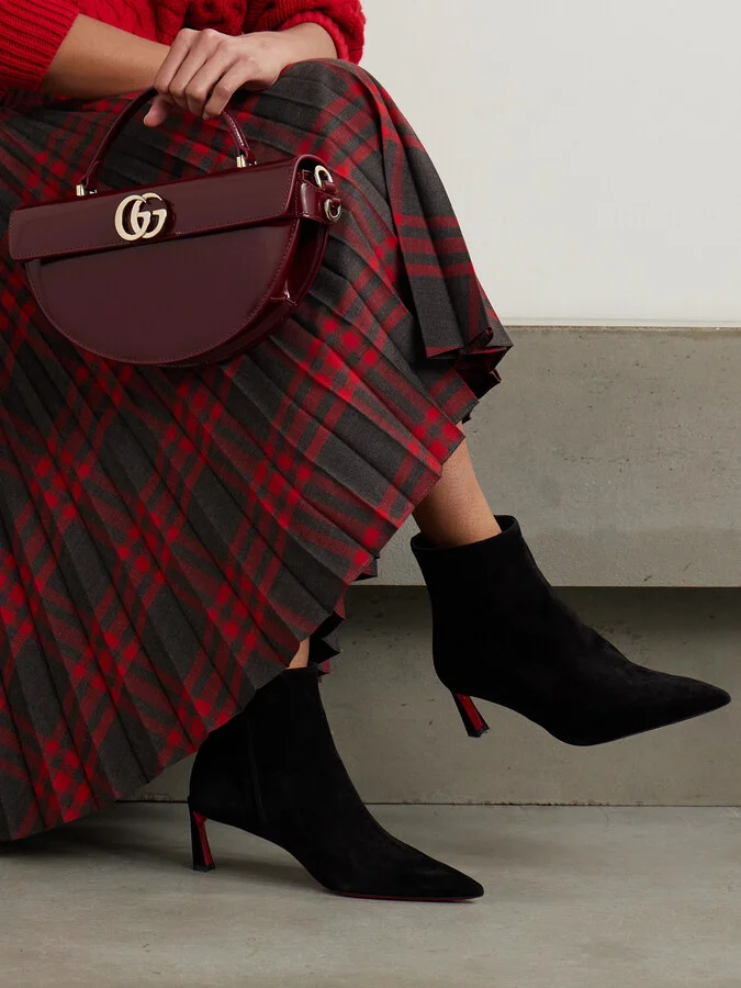 Christian Louboutin - Condora Booty 55 Suede Ankle Boots - Black - Image 2