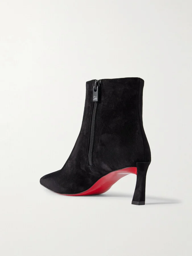 Christian Louboutin - Condora Booty 55 Suede Ankle Boots - Black - Image 3