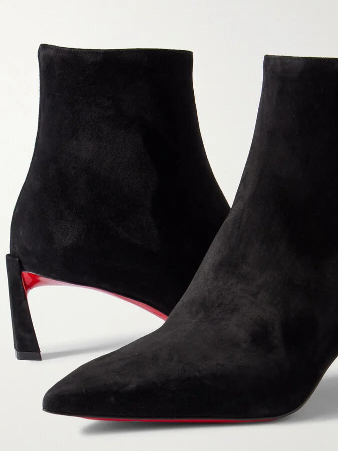Christian Louboutin - Condora Booty 55 Suede Ankle Boots - Black - Image 4