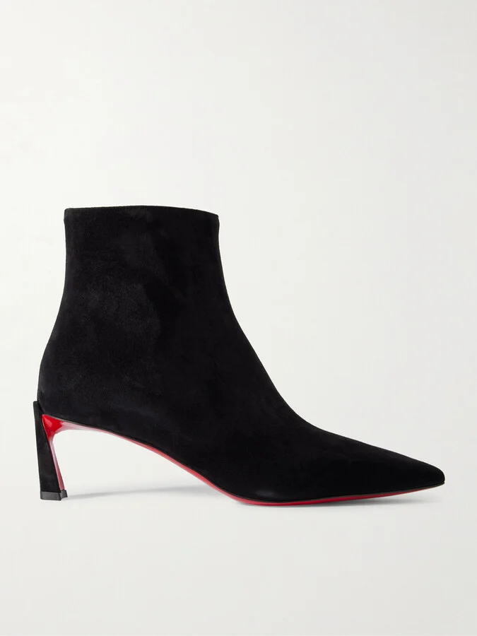 Christian Louboutin - Condora Booty 55 Suede Ankle Boots - Black