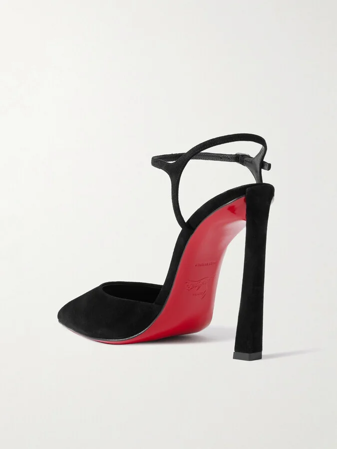 Christian Louboutin - Condora Riviera 100 Suede Pumps - Black - Image 3