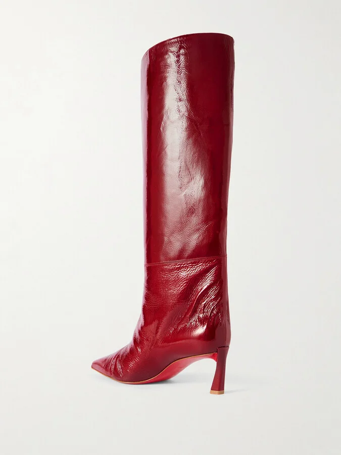 Christian Louboutin - Condorocombo 55 Patent-leather Knee Boots - Red - Image 3