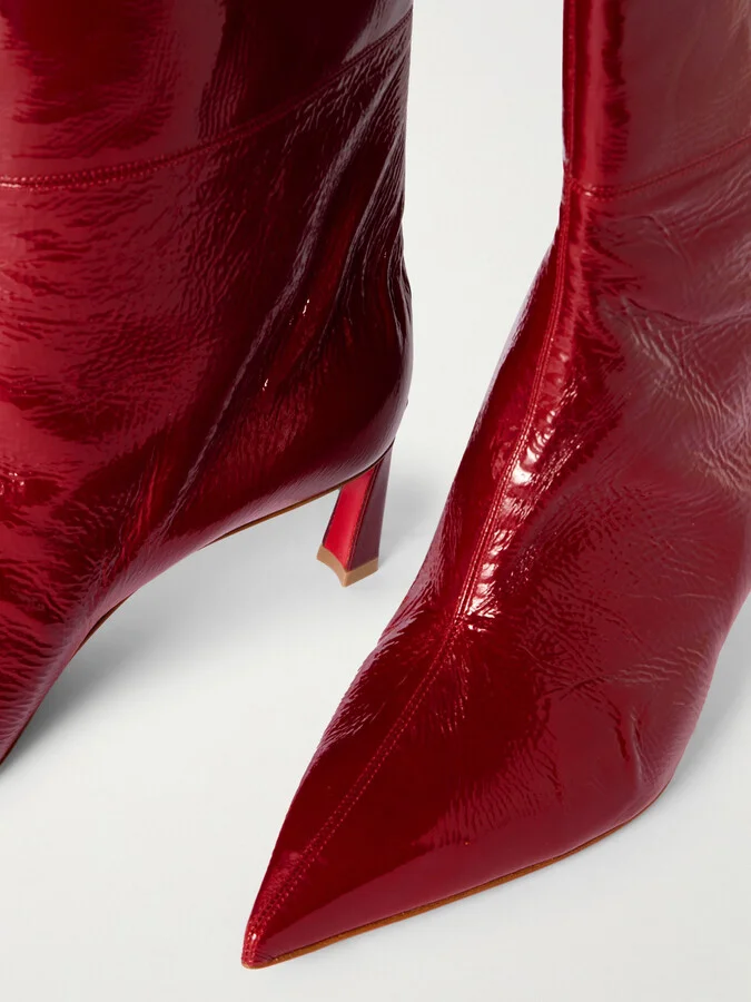 Christian Louboutin - Condorocombo 55 Patent-leather Knee Boots - Red - Image 4