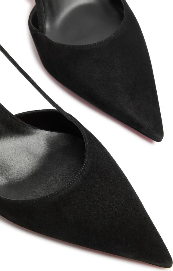 Christian Louboutin Condoroline 55 Suede Slingback Pumps - Image 3