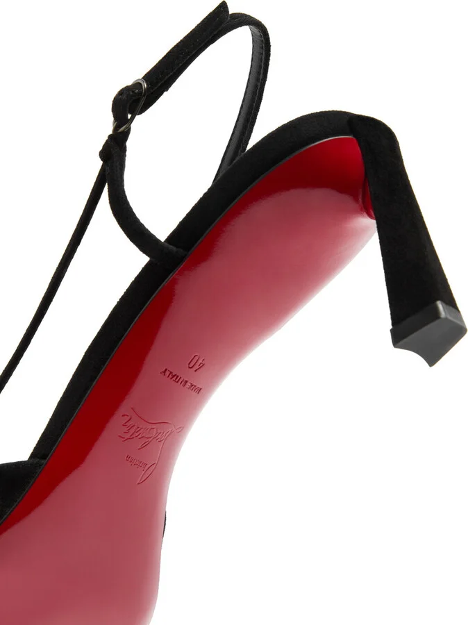 Christian Louboutin Condoroline 55 Suede Slingback Pumps - Image 4
