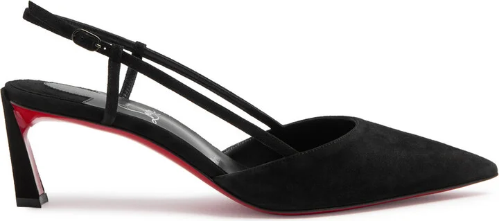 Christian Louboutin Condoroline 55 Suede Slingback Pumps