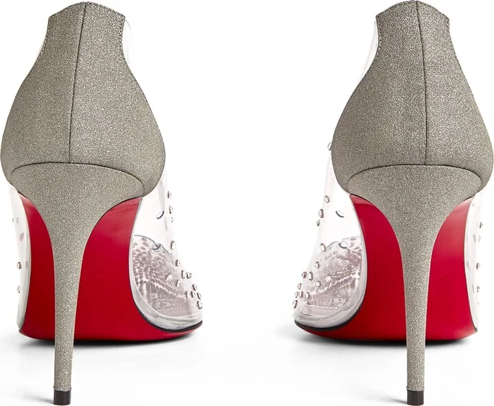 Christian Louboutin Degrastrass Embellished Pvc-Leather Pumps 85 - Image 5