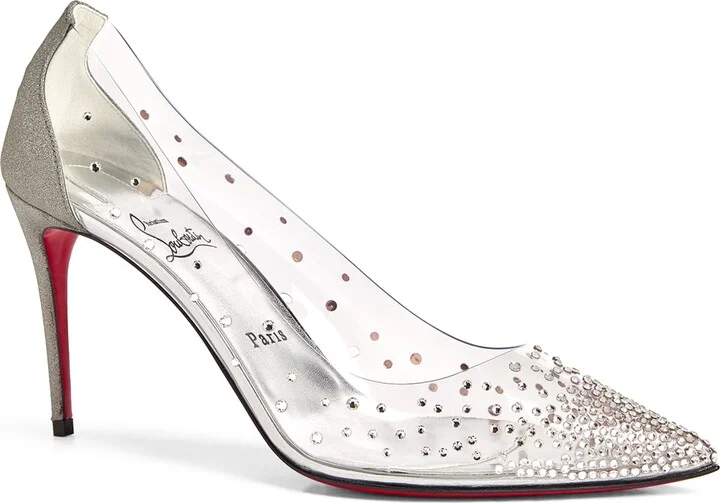 Christian Louboutin Degrastrass Embellished Pvc-Leather Pumps 85