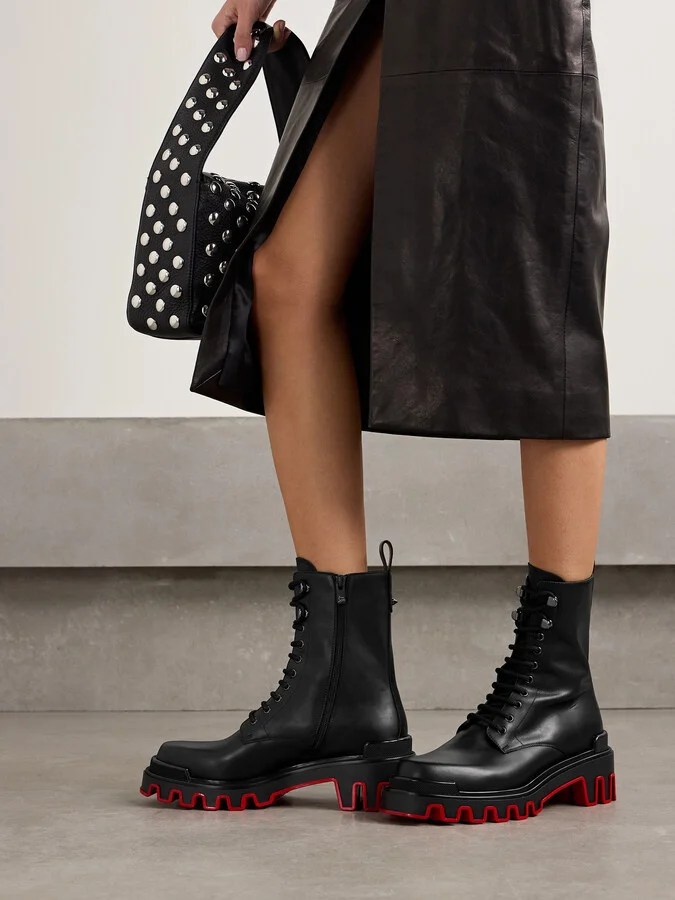 Christian Louboutin - Dune Trott Alta Leather Ankle Boots - Black - Image 2