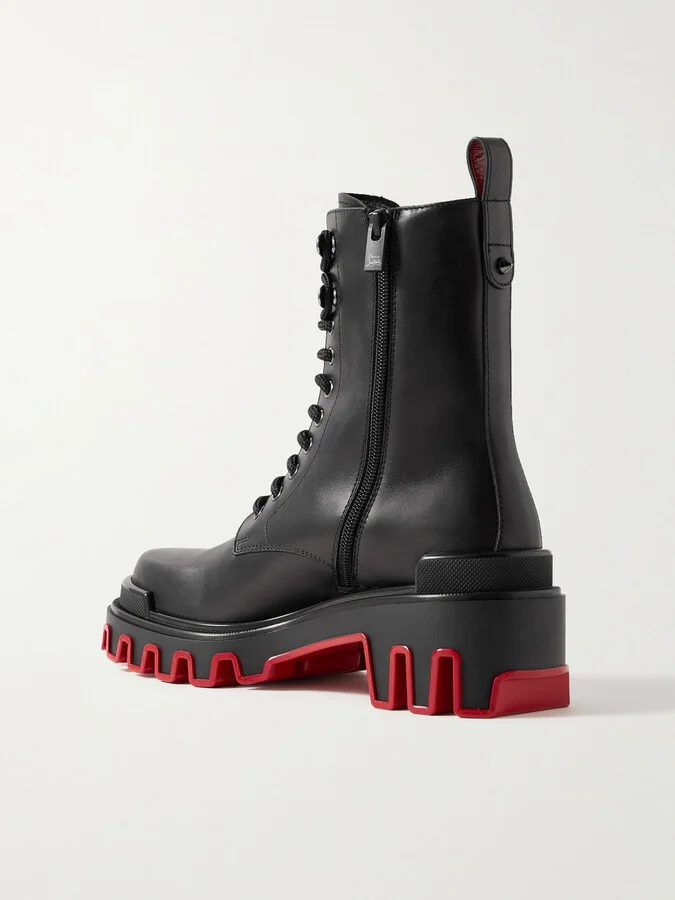 Christian Louboutin - Dune Trott Alta Leather Ankle Boots - Black - Image 3