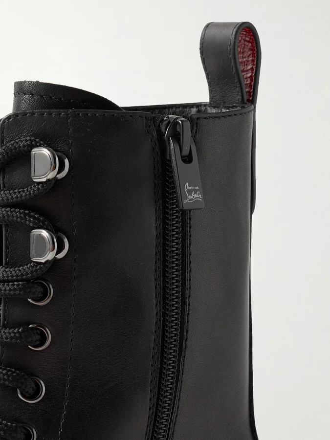 Christian Louboutin - Dune Trott Alta Leather Ankle Boots - Black - Image 4