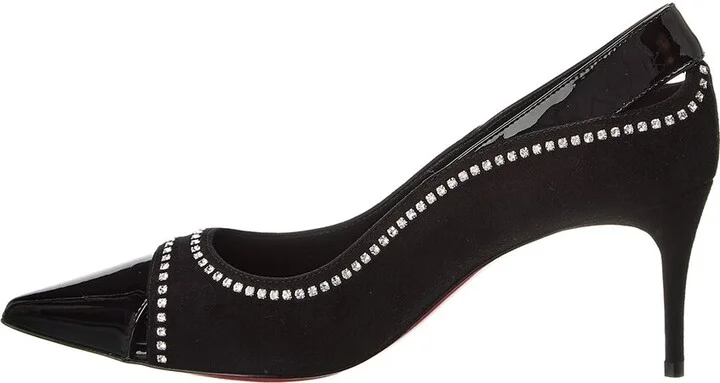 Christian Louboutin Duvette Strass 70 Patent & Suede Pump - Image 2