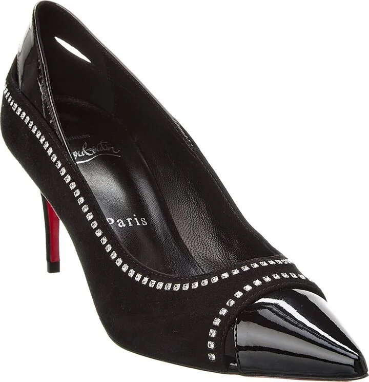 Christian Louboutin Duvette Strass 70 Patent & Suede Pump