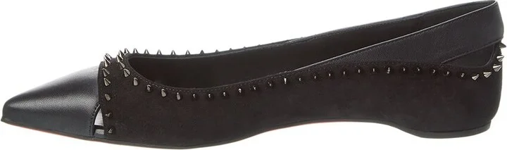 Christian Louboutin Duvettina Spikes Suede & Leather Flat - Image 2