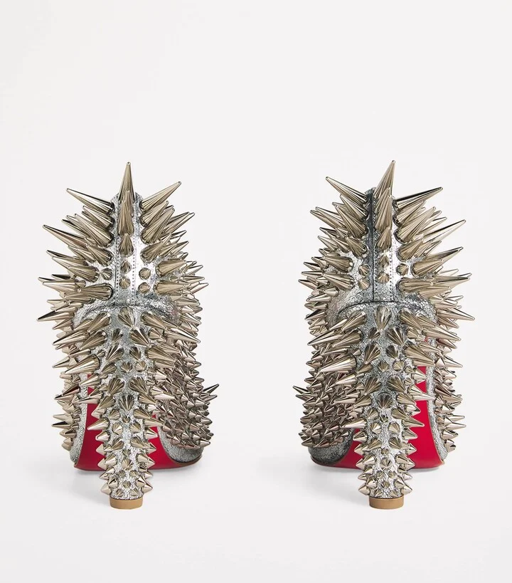 Christian Louboutin Estepic Laminated Leather Spiked Pumps 100 - Image 4