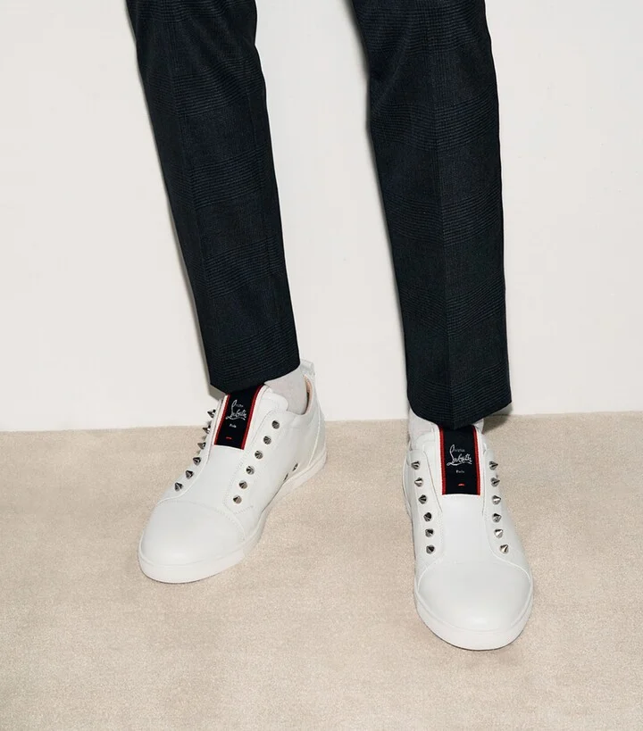 Christian Louboutin F.A.V Fique A Vontade Calfskin Sneakers - Image 2