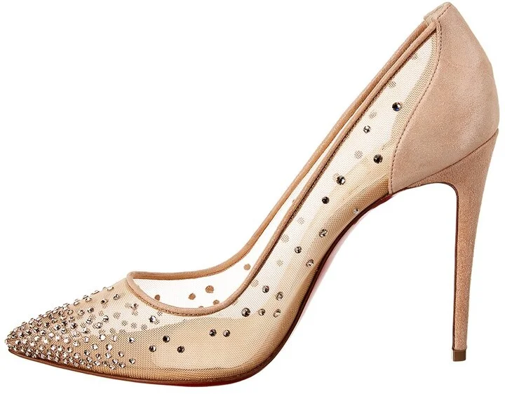 Christian Louboutin Follies Strass 100 Mesh Pump - Image 2