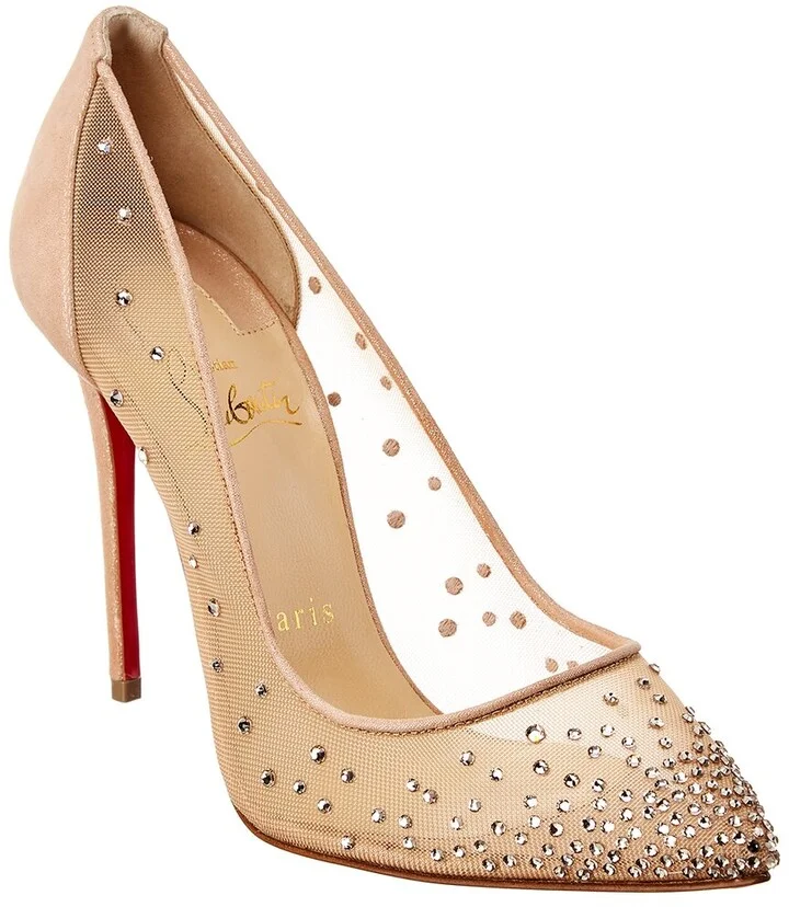Christian Louboutin Follies Strass 100 Mesh Pump