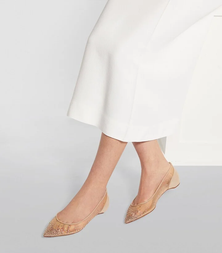 Christian Louboutin Follies Strass Suede Flats - Image 6