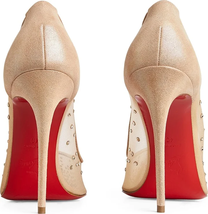 Christian Louboutin Follies Strass Suede Pumps 100 - Image 3