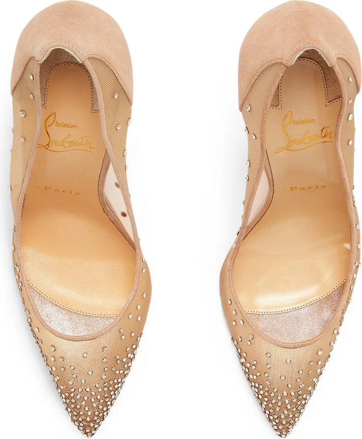 Christian Louboutin Follies Strass Suede Pumps 100 - Image 6