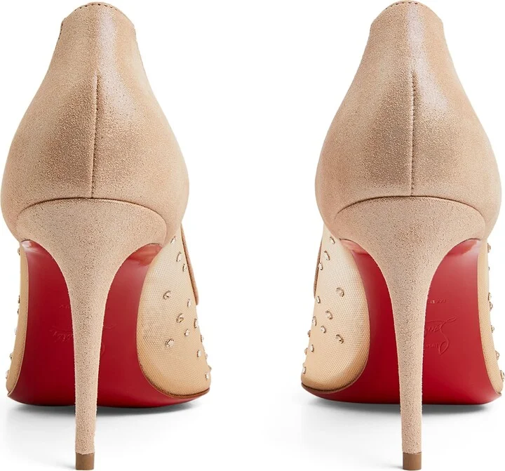 Christian Louboutin Follies Strass Suede Pumps 85 - Image 3
