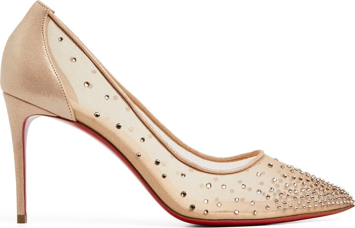 Christian Louboutin Follies Strass Suede Pumps 85 - Image 4