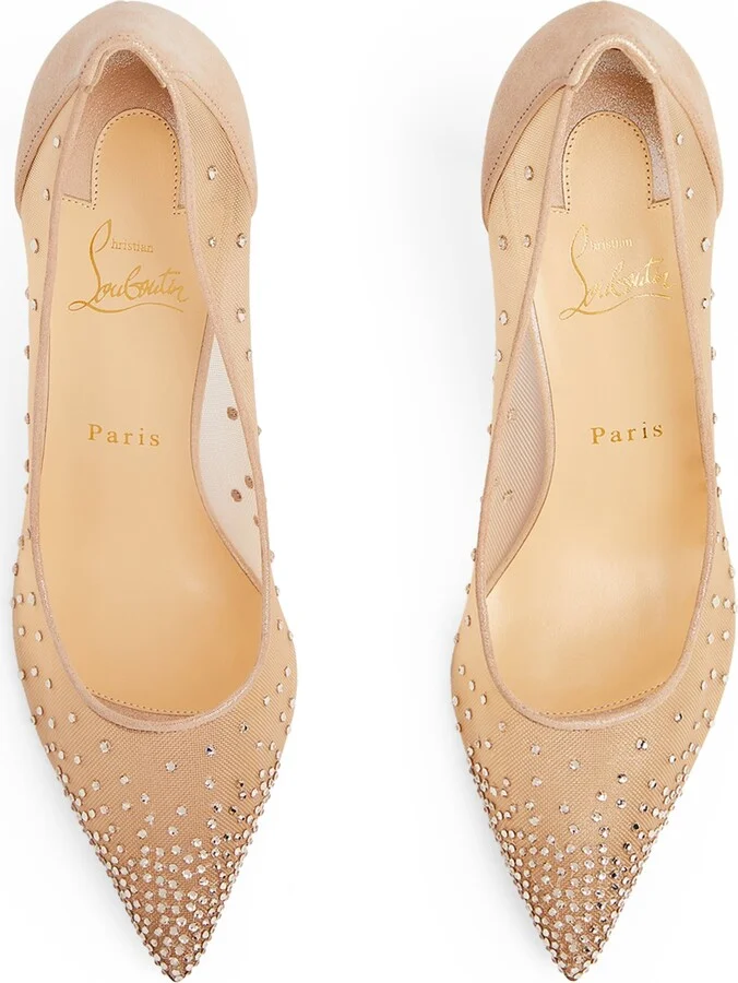 Christian Louboutin Follies Strass Suede Pumps 85 - Image 6