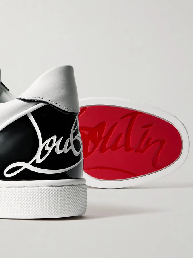 Christian Louboutin - Fun Vieira Patent-leather Trimmed Leather Sneakers - White - Image 4