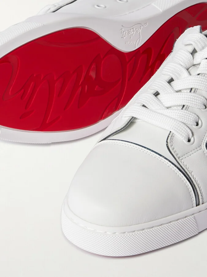 Christian Louboutin - Fun Vieira Patent-leather Trimmed Leather Sneakers - White - Image 4