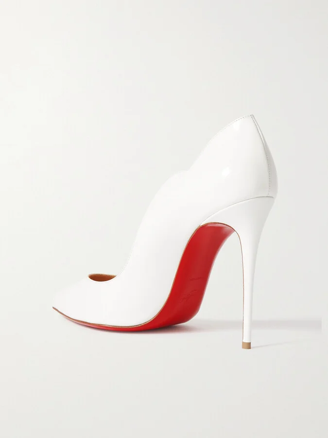 Christian Louboutin - Hot Chick 100 Patent-leather Pumps - White - Image 3