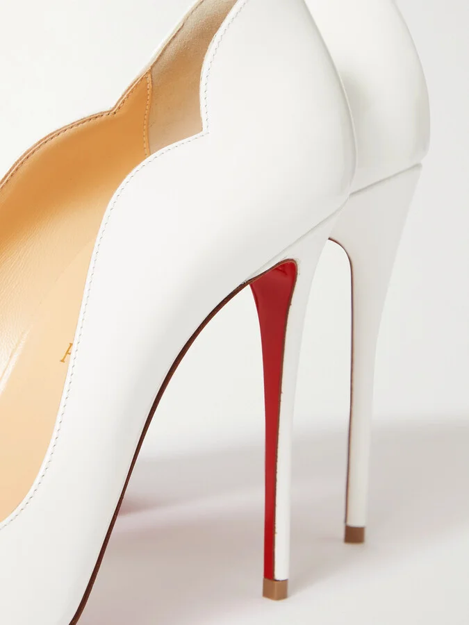 Christian Louboutin - Hot Chick 100 Patent-leather Pumps - White - Image 4
