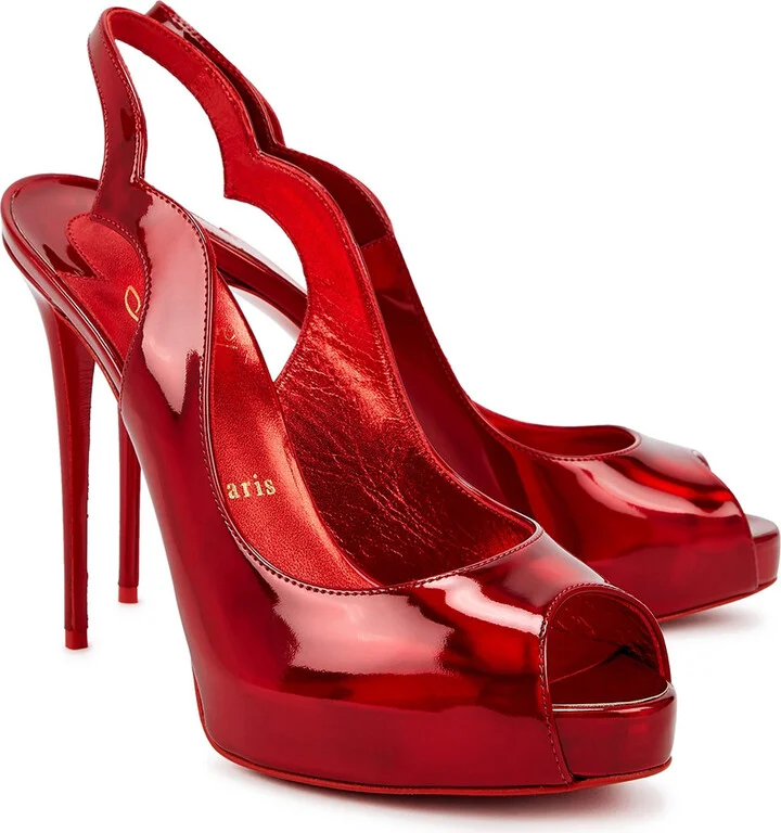 Christian Louboutin Hot Chick 120 Leather Slingback Pumps - Image 6