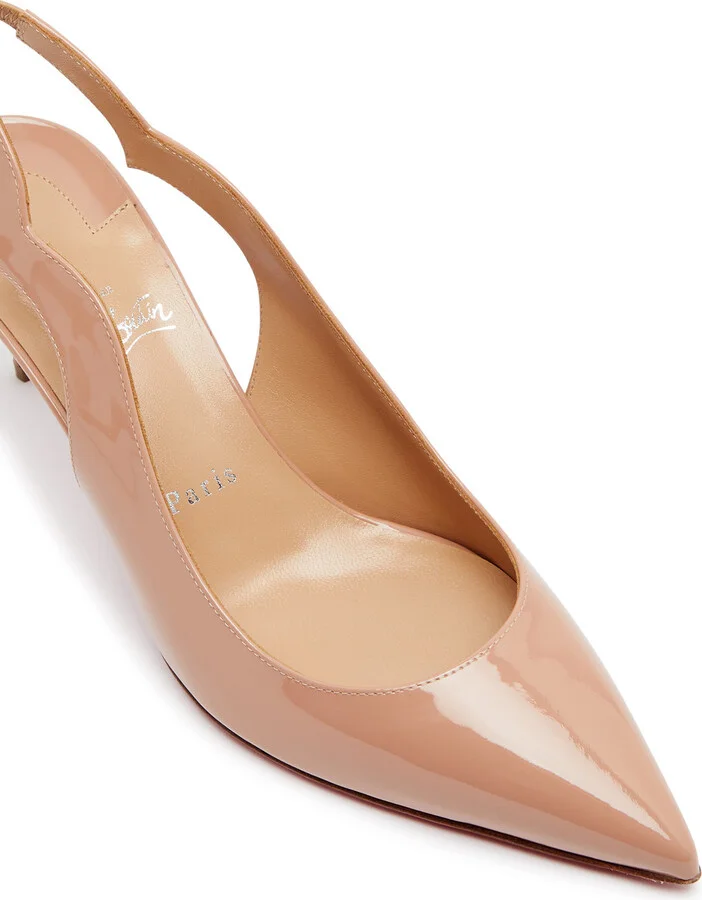 Christian Louboutin Hot Chick 70 Patent Leather Slingback Pumps - Image 4