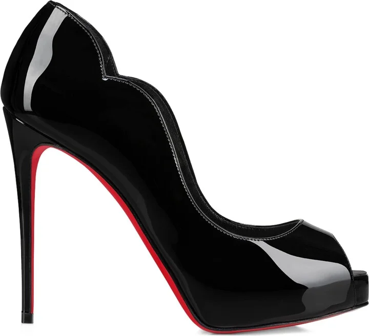 Christian Louboutin Hot Chick Alta Patent Leather Peep Toe Pumps 100