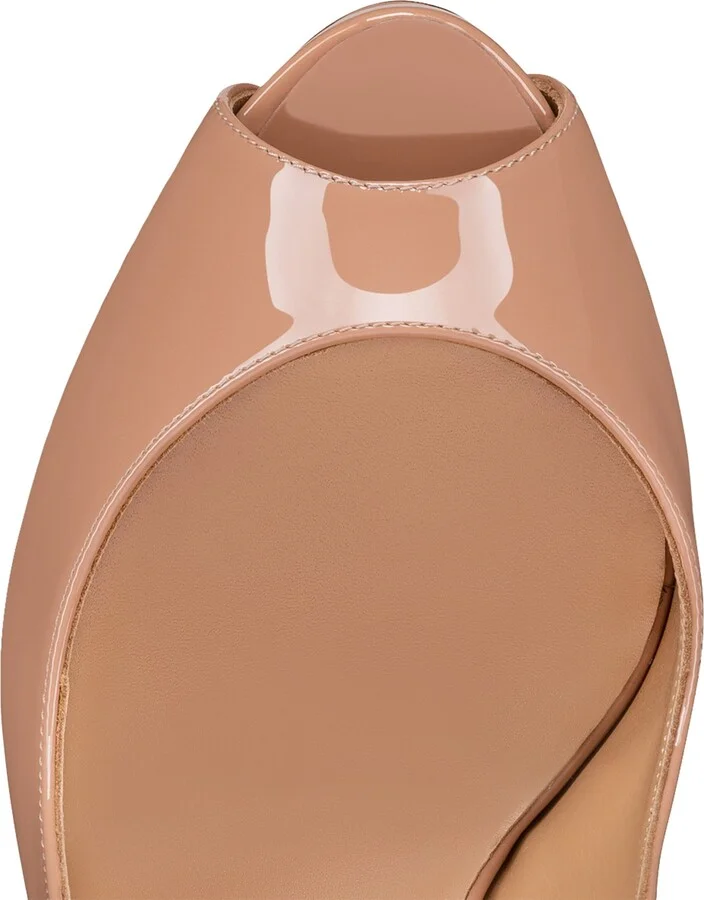 Christian Louboutin Hot Chick Alta Patent Leather Peep Toe Pumps 120 - Image 6