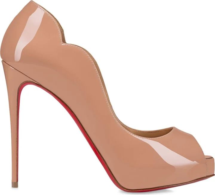 Christian Louboutin Hot Chick Alta Patent Leather Peep Toe Pumps 120