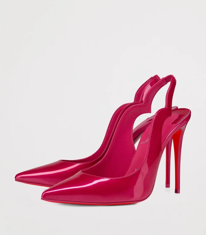 Christian Louboutin Hot Chick Sling Patent Leather Slingback Pumps 100 - Image 3