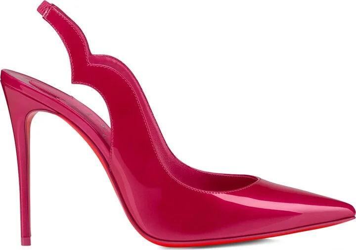 Christian Louboutin Hot Chick Sling Patent Leather Slingback Pumps 100