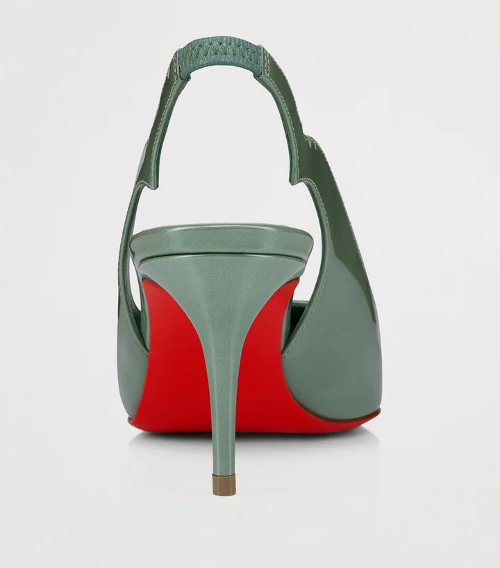 Christian Louboutin Hot Chick Sling Patent Leather Slingback Pumps 70 - Image 5