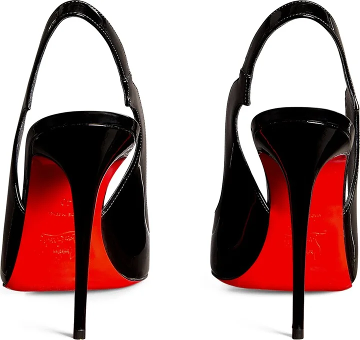 Christian Louboutin Hot Chick Sling Patent Slingback Pumps 100 - Image 3