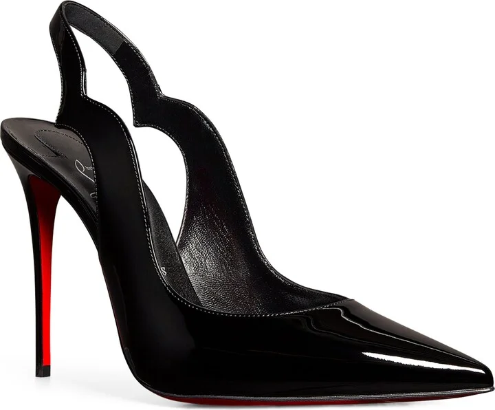 Christian Louboutin Hot Chick Sling Patent Slingback Pumps 100 - Image 4