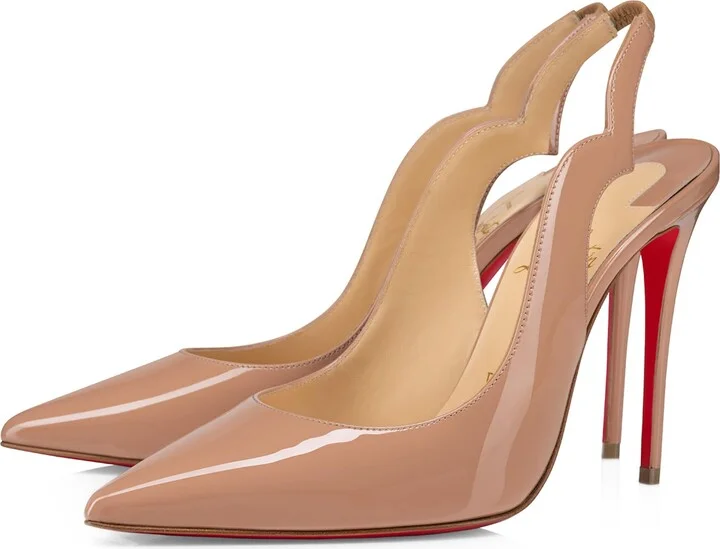 Christian Louboutin Hot Chick Sling Patent Slingback Pumps 100 - Image 4