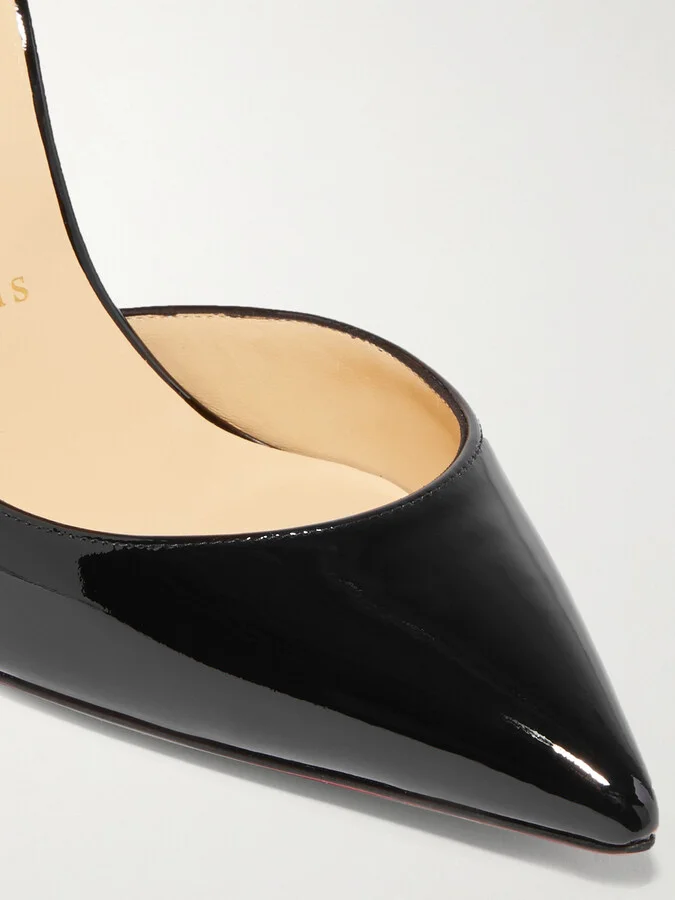 Christian Louboutin - Iriza 100 Patent-leather Pumps - Black - Image 4