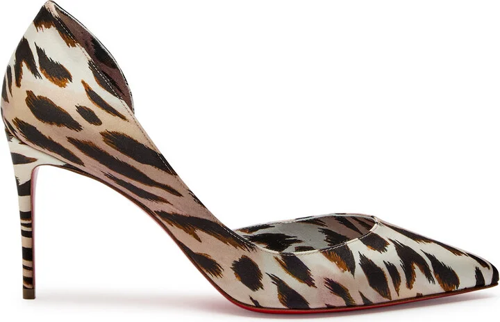 Christian Louboutin Iriza 85 Cheetah-print Satin Pumps