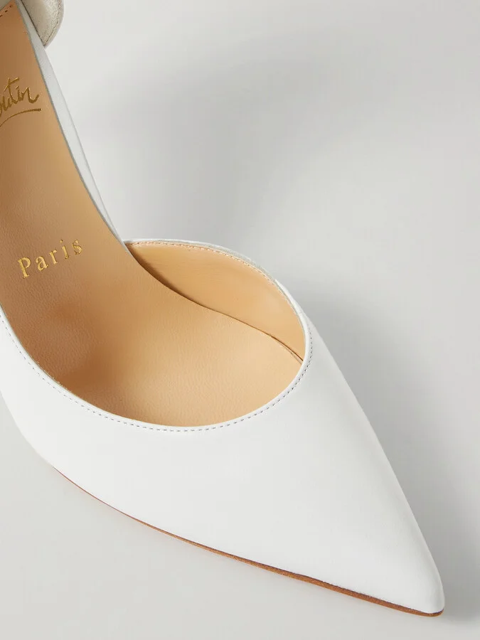 Christian Louboutin - Iriza 85 Leather Pumps - White - Image 4