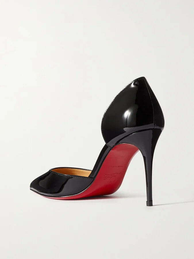 Christian Louboutin - Iriza 85 Patent-leather Pumps - Black - Image 3