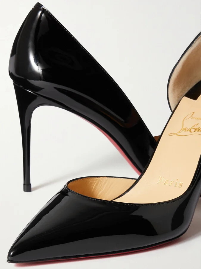 Christian Louboutin - Iriza 85 Patent-leather Pumps - Black - Image 4