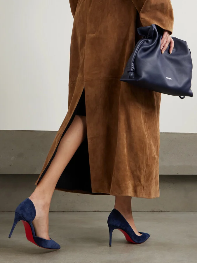Christian Louboutin - Iriza 85 Suede Pumps - Blue - Image 2