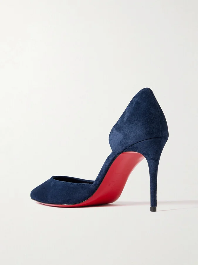 Christian Louboutin - Iriza 85 Suede Pumps - Blue - Image 3